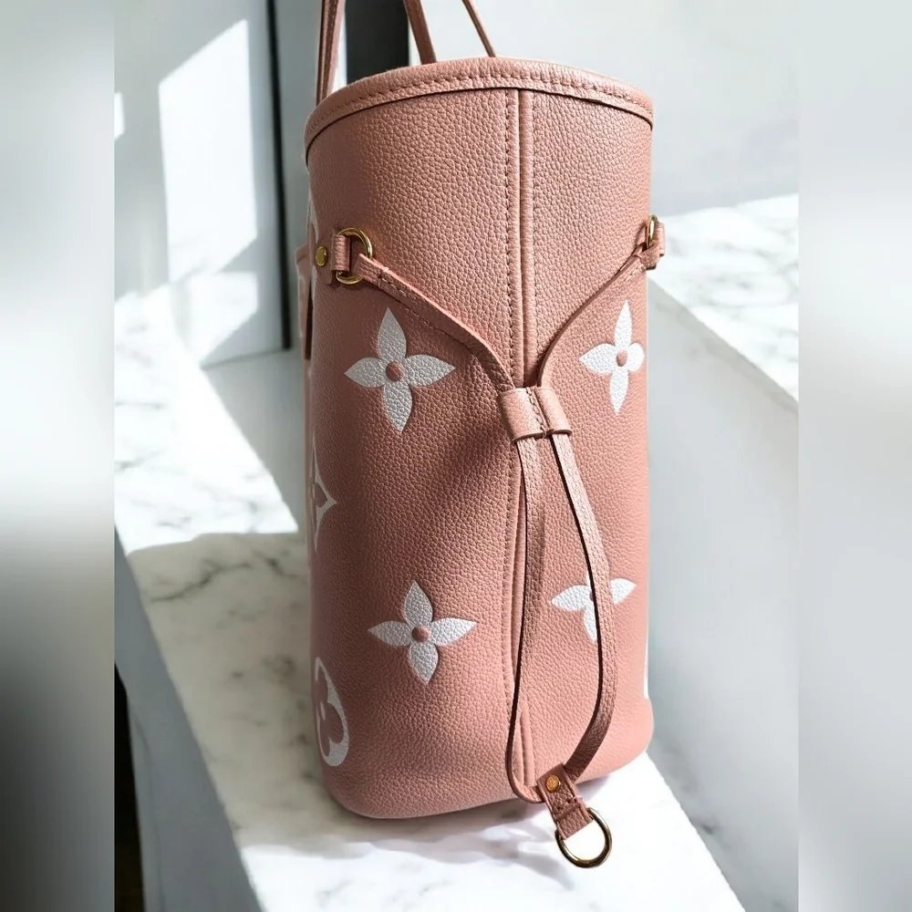 LV Empreinte Monogram Neverfull MM Trianon Pink Cream